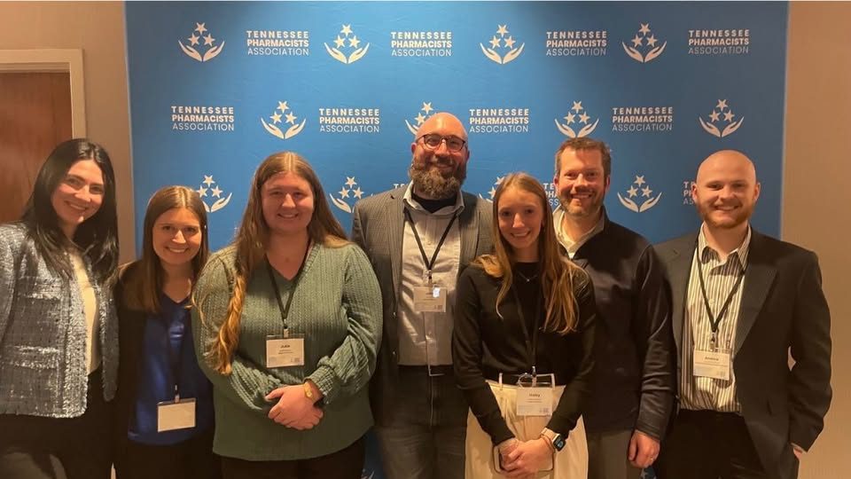 TPA students at the Tennessee Pharmacist Association Meeting, January 2026, stand for a group photo.